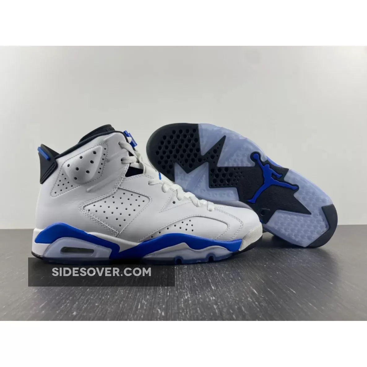 Air Jordan 6 White/Sport Blue-Black 384664-107 Restock