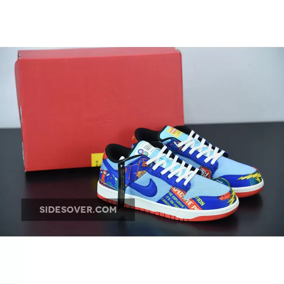 Nike Dunk Low CNY "Firecracker" Copa/Hyper Blue-Chile Red-Sail