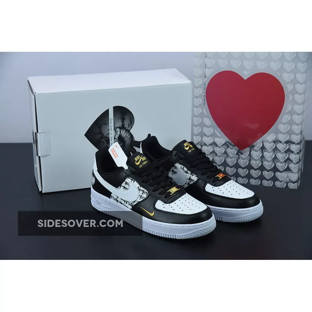 Nike Air Force 1 Low 'Love' Black/Metallic Gold-White CZ0270-001 Online Sale