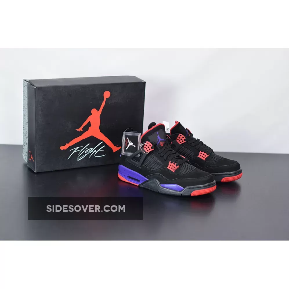 Air Jordan 4 Raptors Black/University Red-Court Purple AQ3816-056 / raptors 4's