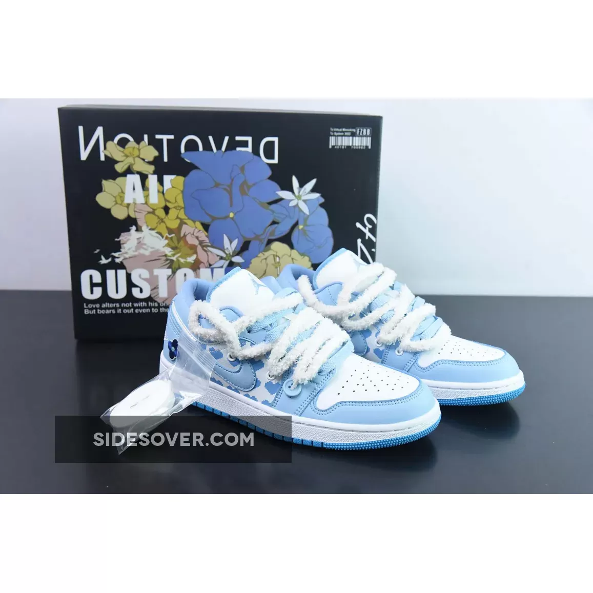 Custom Air Jordan 1 Low "White/Ice Blue 1683355010