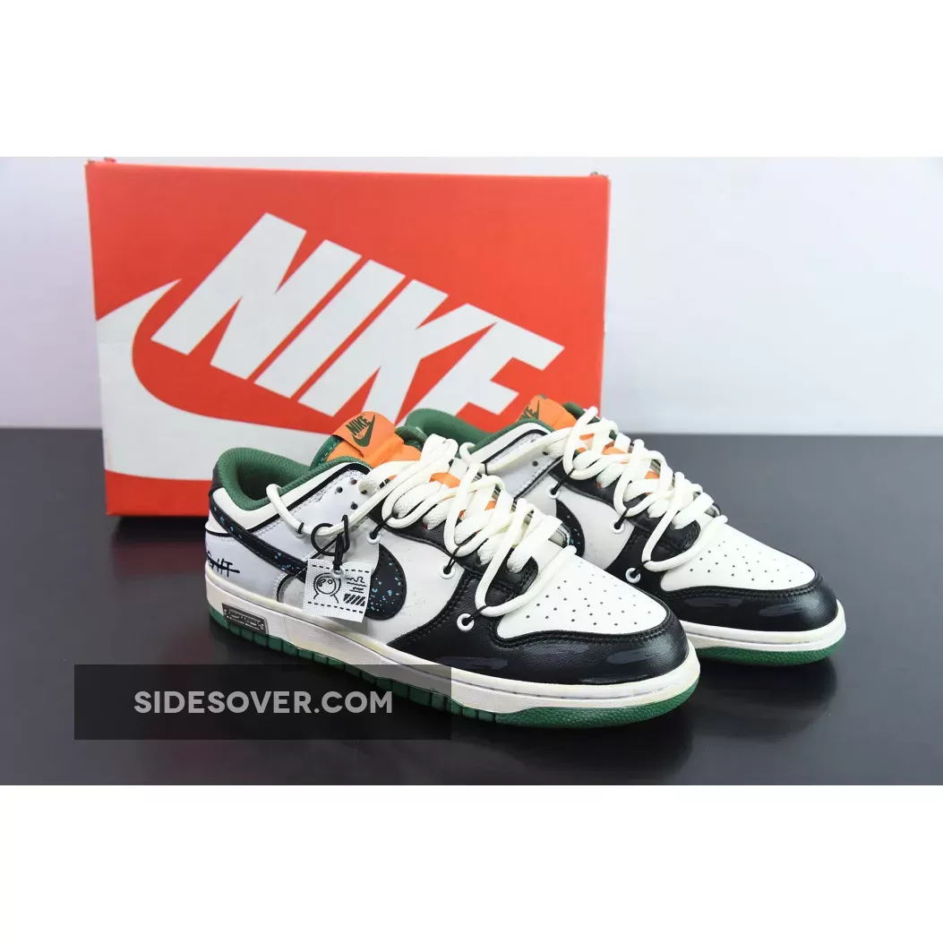 Nike Dunk Low Custom 'Hold Me Tight' White Black Green Orange 1684053240 New Releases