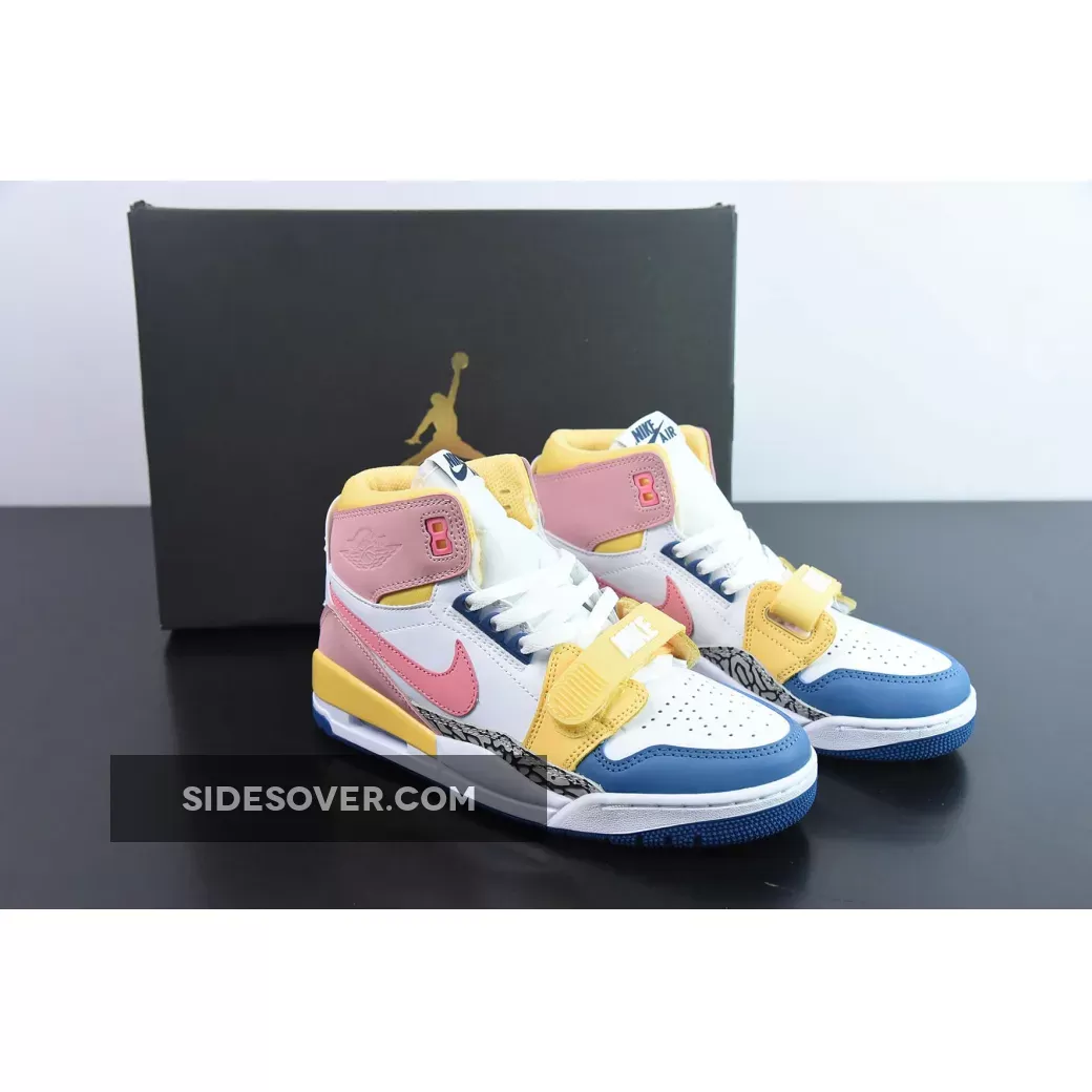 Jordan Legacy 312 'Multi-Color' White Coral Pink French Blue #jordan legacy 312 pink