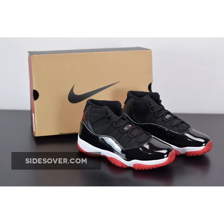 Red And Black Jordan 11 Retro - Nike Air Jordan 11 Retro 'Bred' 2019 Black/White/Varsity-Red Basketball Shoes 378037 061 AJ11 Sneakers 378037-061