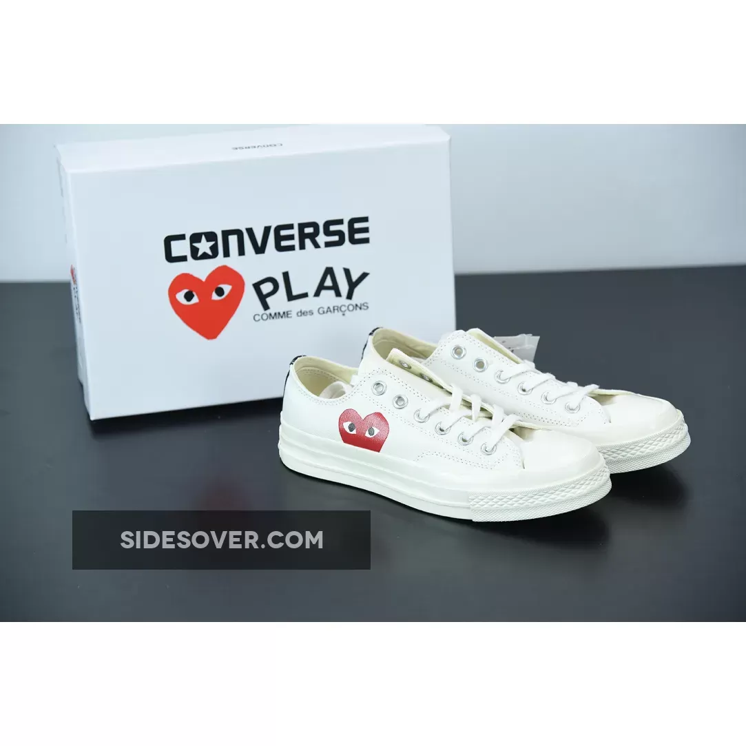 CDG x Converse Chuck Taylor All-Star 70 Ox 'Play' Milk/White-High Risk Red / chuck taylor all star hi milk