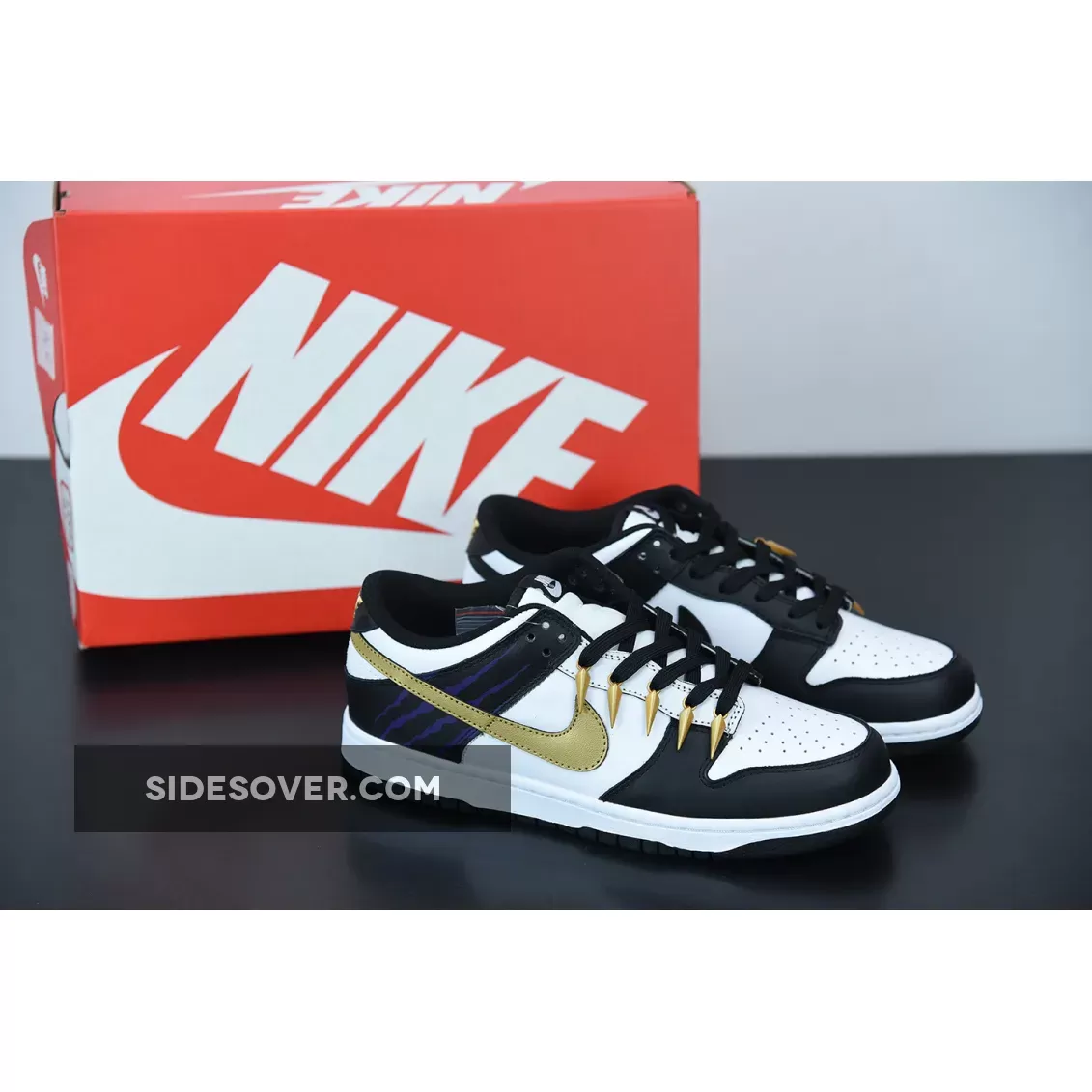 Nike SB Dunk Low Black White With Gold Logo 1675867508 Online Sale