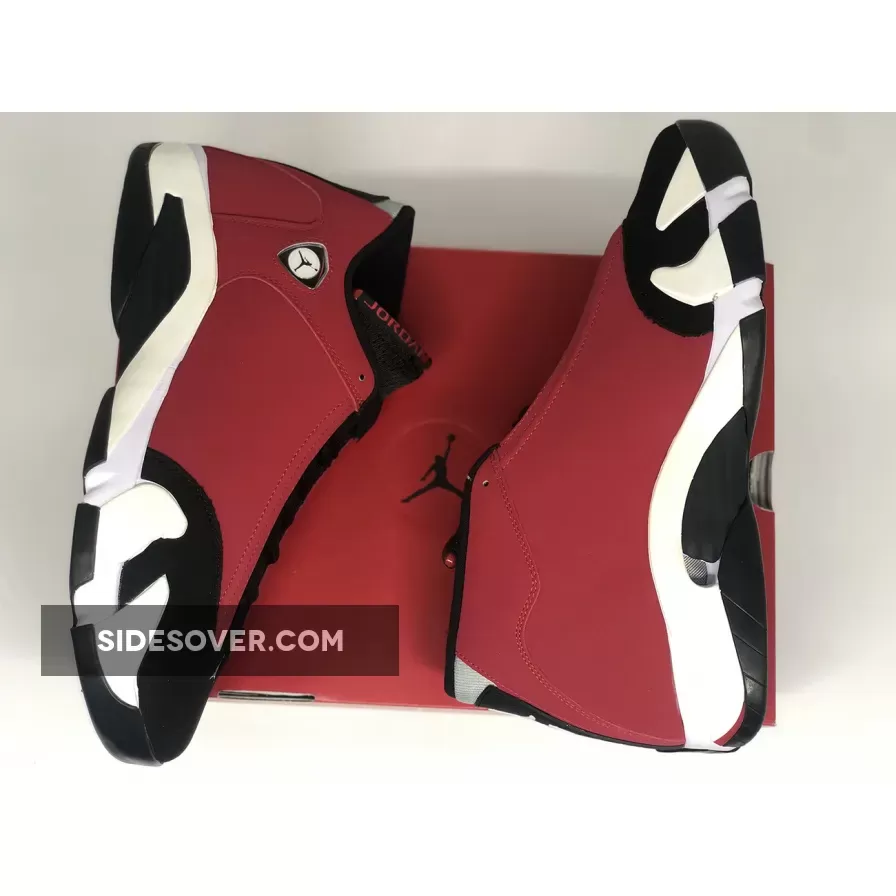 Air Jordan 14 Black/Gym Red-White-Off White 487471-006 Discount