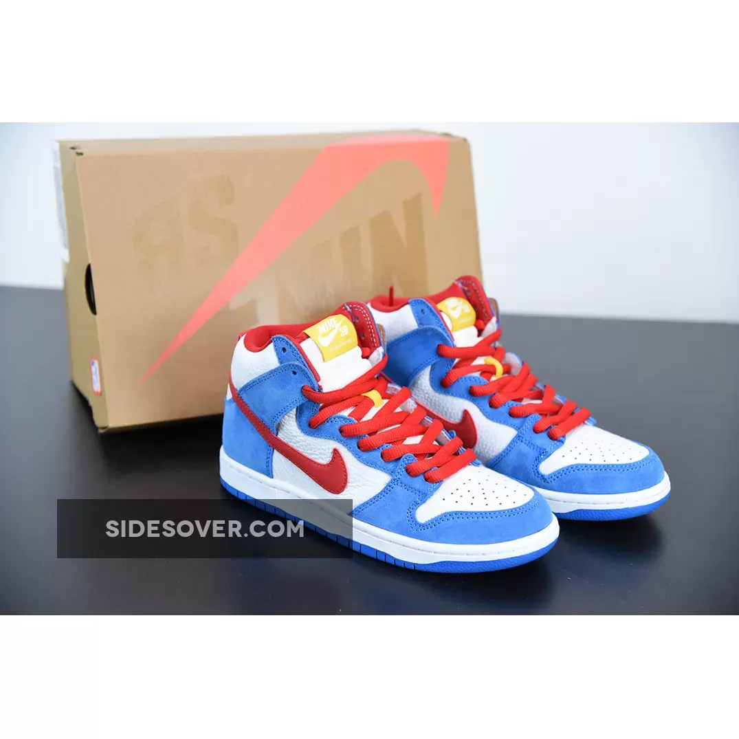 Nike SB Dunk High "Doraemon" Light Photo Blue/University Red