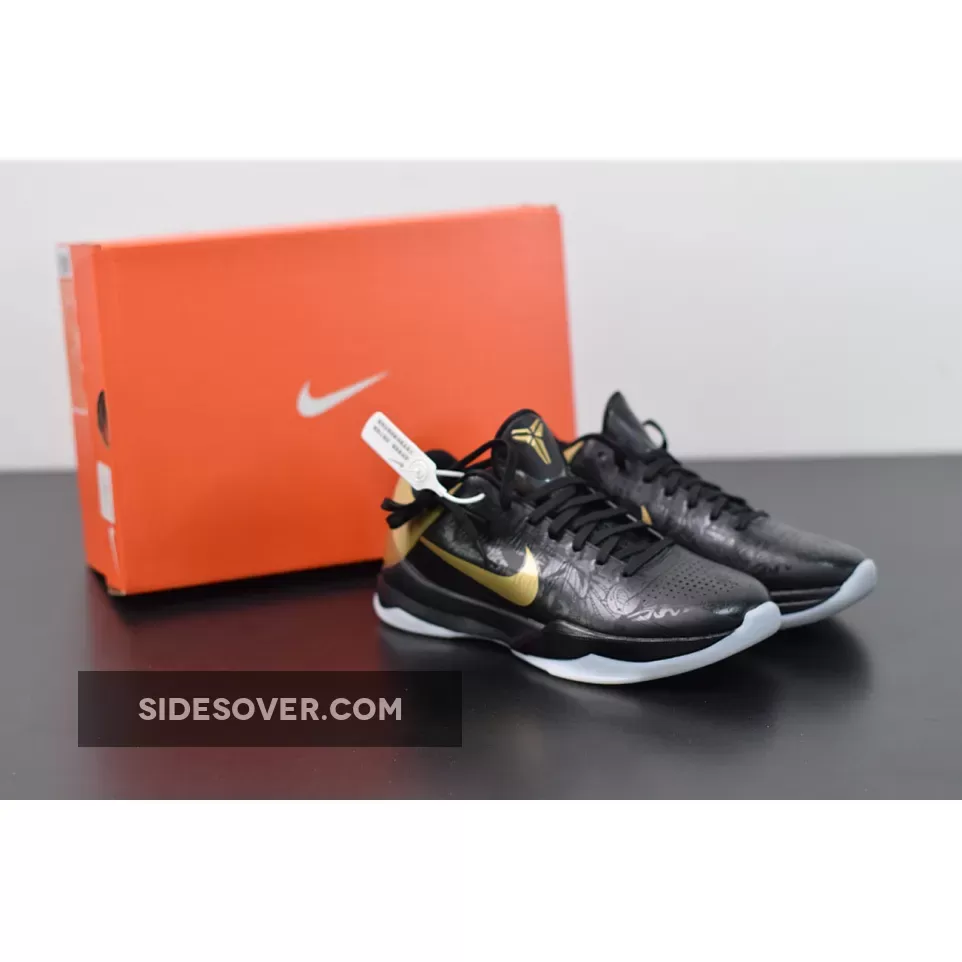 Nike Zoom Kobe 5 'Big Stage Away' Black/Metallic Gold-White 386429-008 kobe 5 big stage