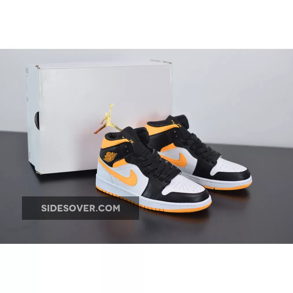 Jordan Wmns Air Jordan 1 Mid Se 'Orange Black' AJ1 White/Laser jordan 1 mid laser orange