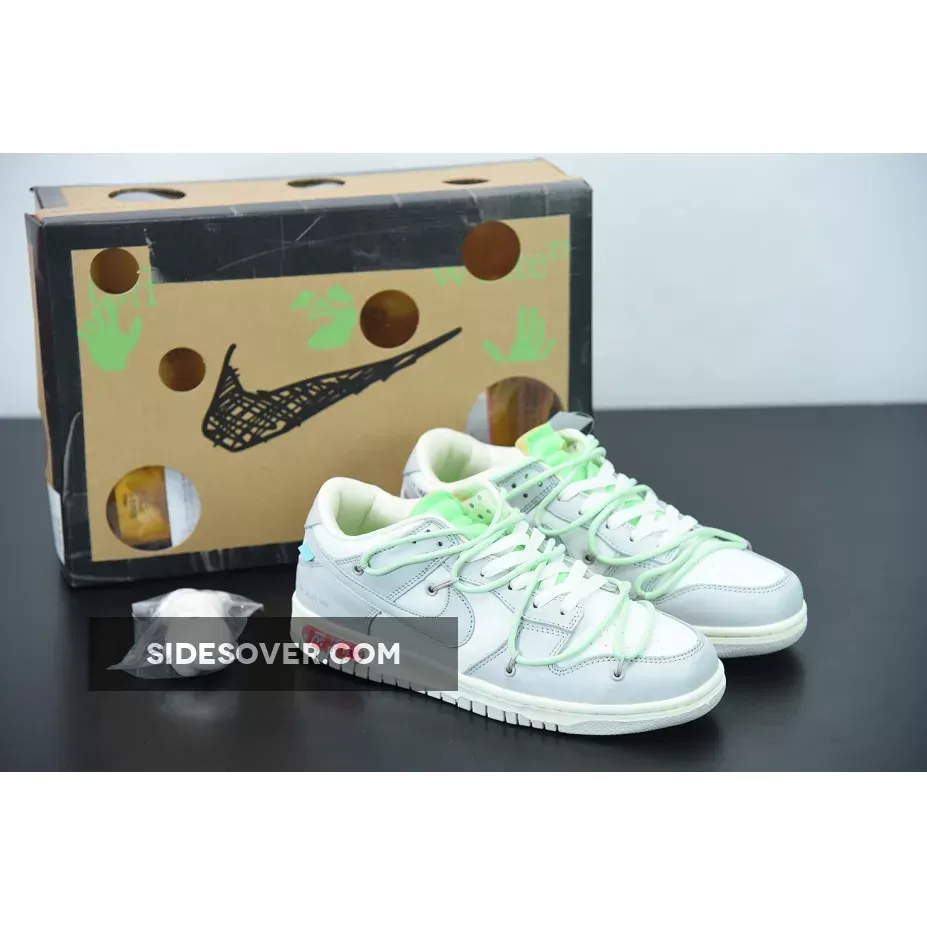 Off-White™ x Nike Dunk Low "07 of 50" Grey White Green 1675868986