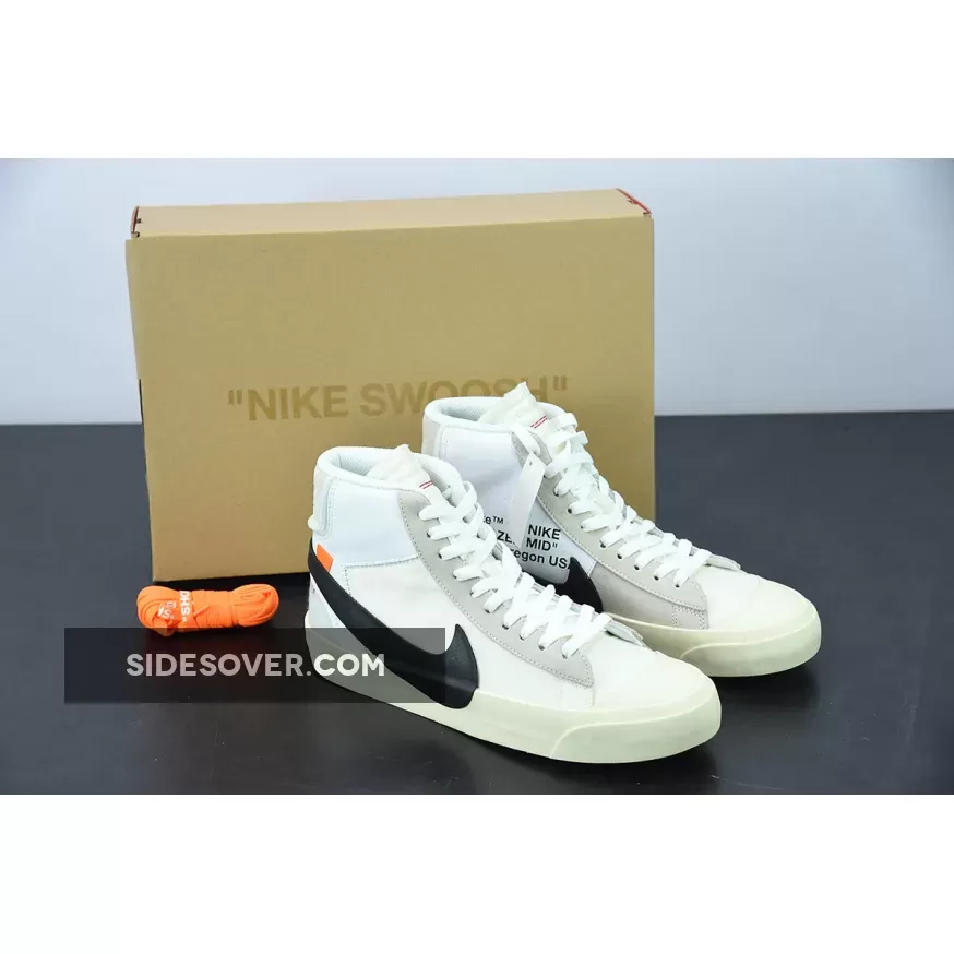 White Nike Blazers Mens Off-White x Nike Blazer Mid White Black AA3832-100