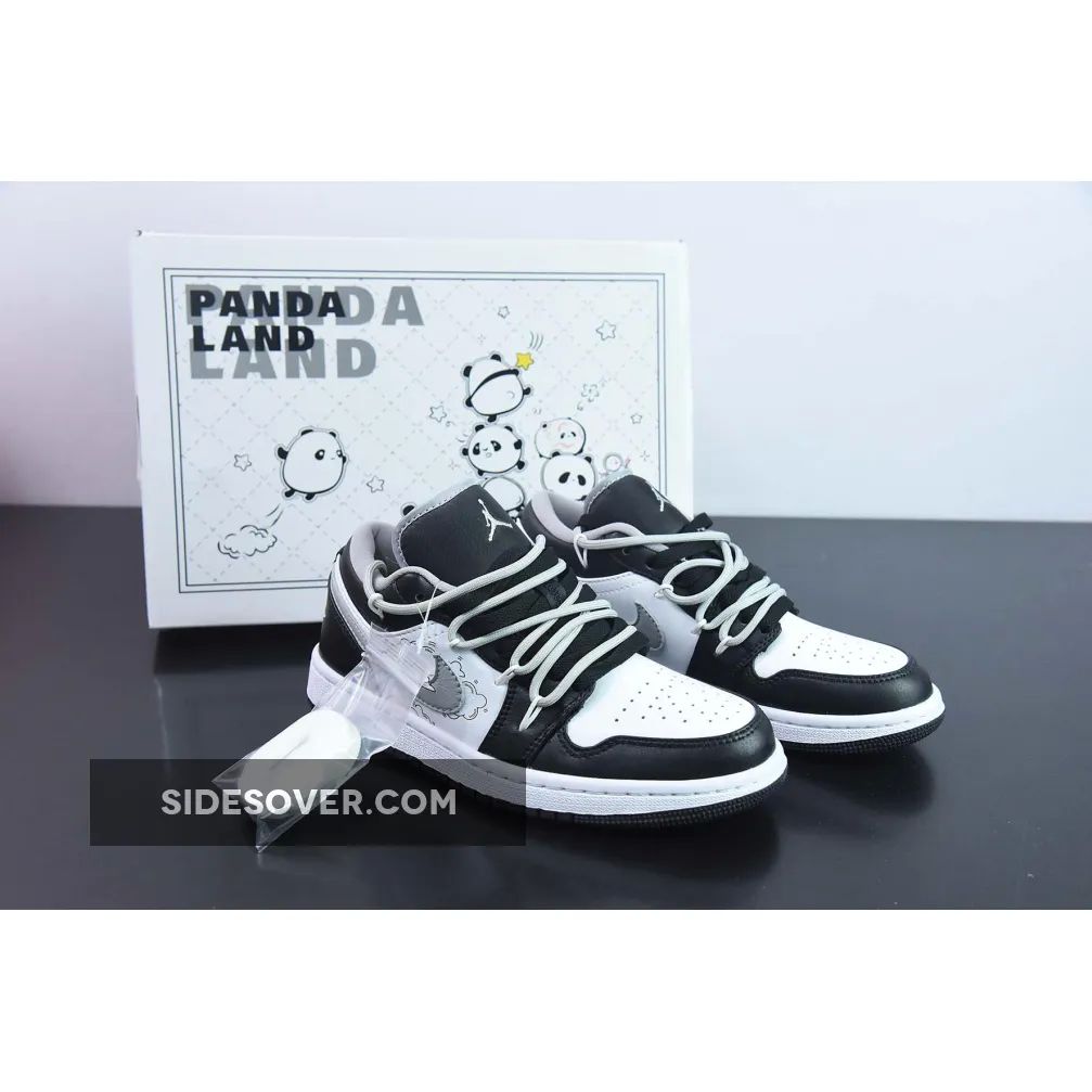 Custom Air Jordan 1 Low ‘Panda’ White Black