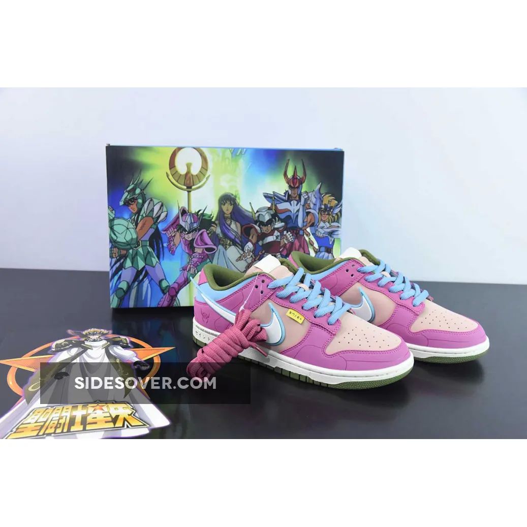 Saint Seiya x Nike Dunk Low Custom Purple Pink White